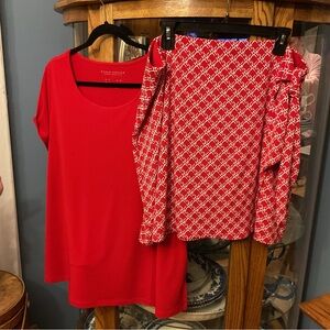 Susan Graver Red Skort Set XL, 1X